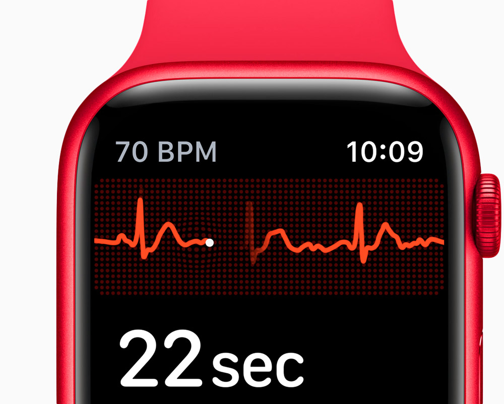 Вимірювання ЕКГ в Apple Watch Series 8 GPS 41mm Red Aluminum Case With Product Red Sport Band (MNP73, MNUG3)