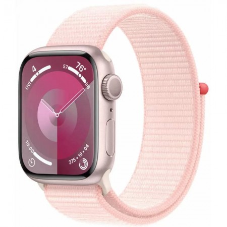 Apple Watch Series 9 GPS 41mm Pink Aluminum Case with Light Pink Sport Loop (MR953)