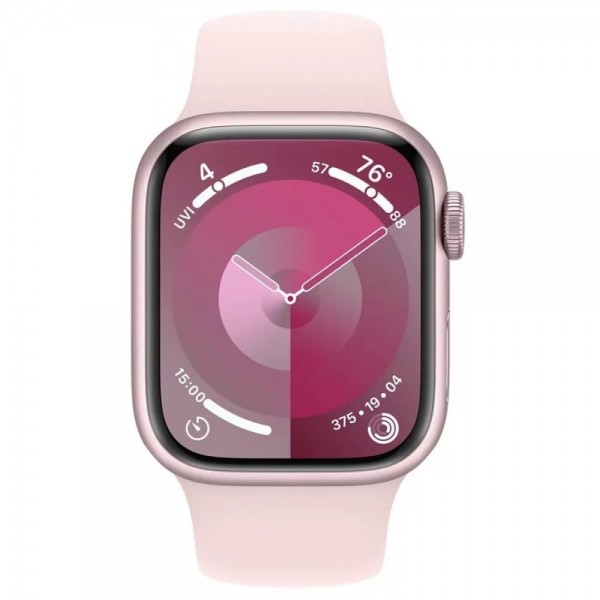 Apple Watch Series 9 GPS 45mm Pink Aluminum Case with Light Pink Sport Band (MR9H3) M/L