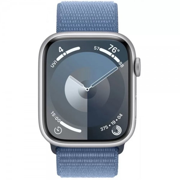 Apple Watch Series 9 GPS 41mm Silver Aluminum Case with Winter Blue Sport Loop (MR923)