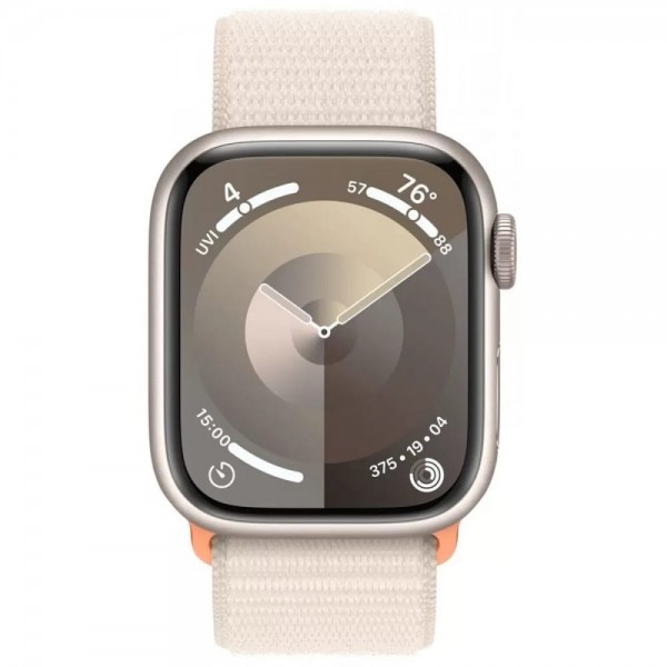 Apple Watch Series 9 GPS 45mm Starlight Aluminum Case with Starlight Sport Loop (MR983)