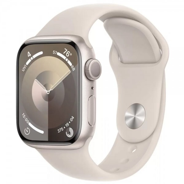 Apple Watch Series 9 GPS 45mm Starlight Aluminum Case with Starlight Sport Band (MR963) S/M