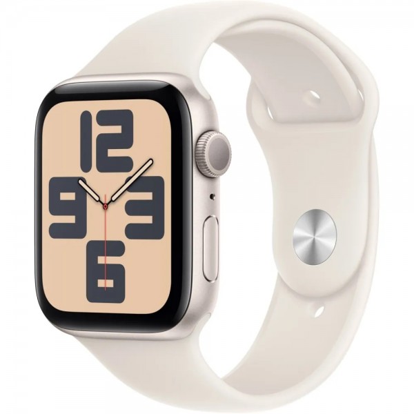 Apple Watch SE 2 2024 GPS 44mm Starlight Aluminum Case with Starlight Sport Band M/L (MXEV3)