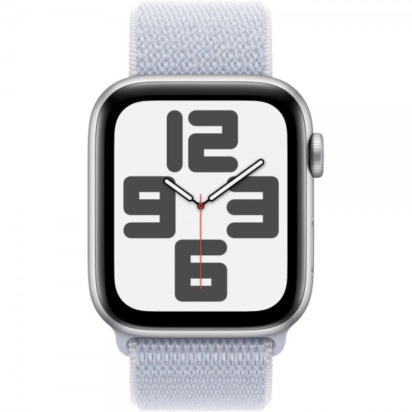 Apple Watch SE 2 2024 GPS 44mm Silver Aluminum Case with Blue Cloud Sport Loop (MXET3)