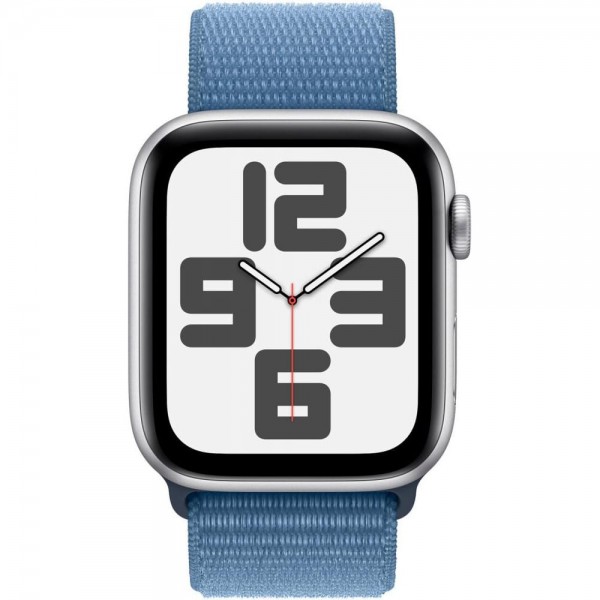 Apple Watch SE 2 2023 GPS 44mm Silver Aluminum Case with Winter Blue Sport Loop (MREF3)