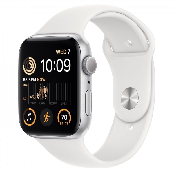 Apple Watch SE 2 GPS 40mm Silver Aluminum Case with White Sport Band (MNJV3)