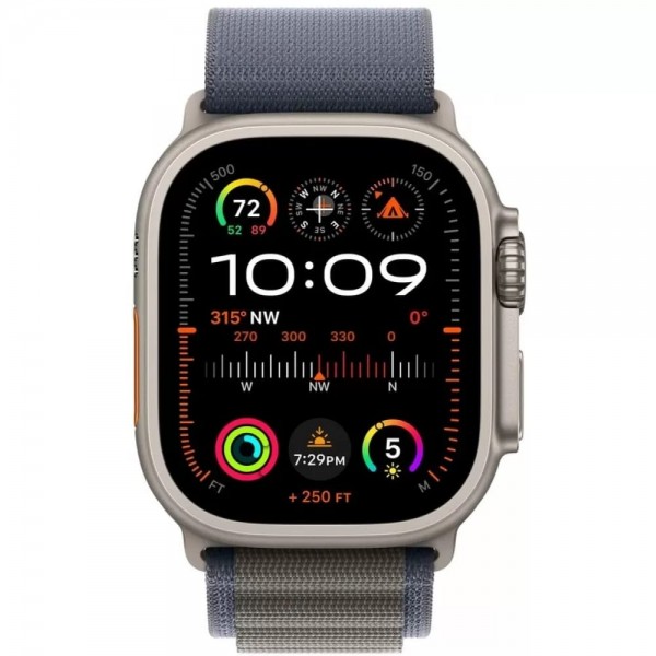 Apple Watch Ultra 2 GPS + Cellular 49mm Titanium Case with Blue Alpine Loop (MREP3/MRFC3) Medium