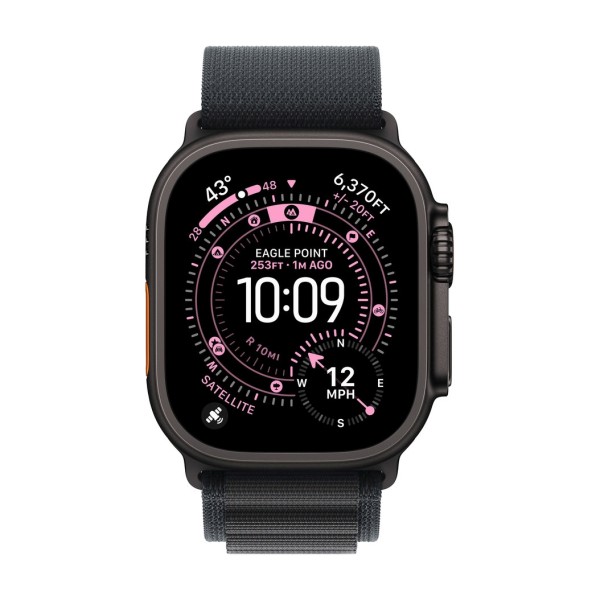  Apple Watch Ultra 3 GPS 49mm Black Titanium Case with Black Alpine Loop - Large (MF0X4)