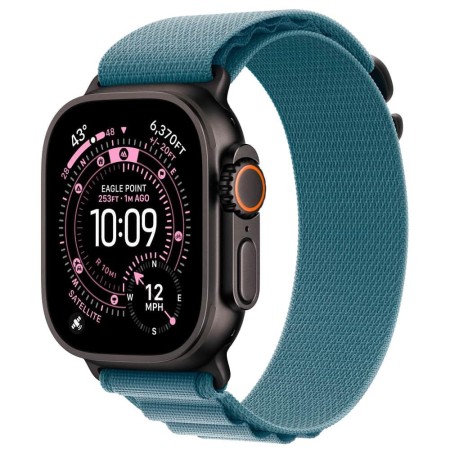 Apple Watch Ultra 3 GPS 49mm Black Titanium Case with Light Blue Alpine Loop - Large (MF254+MG9M4)