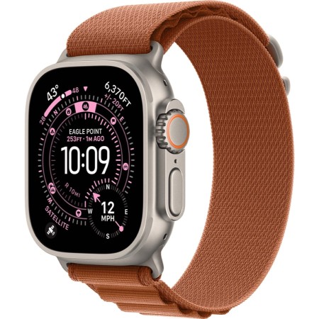  Apple Watch Ultra 3 GPS 49mm Natural Titanium Case with Terra Cotta Alpine Loop - Large (MF1V4+MFTD4)