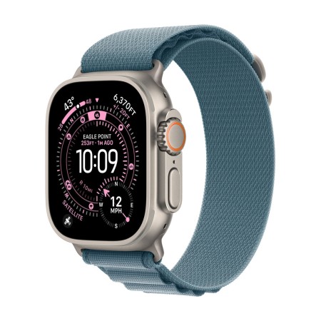  Apple Watch Ultra 3 GPS 49mm Natural Titanium Case with Light Blue Alpine Loop - Large (MEWP4)