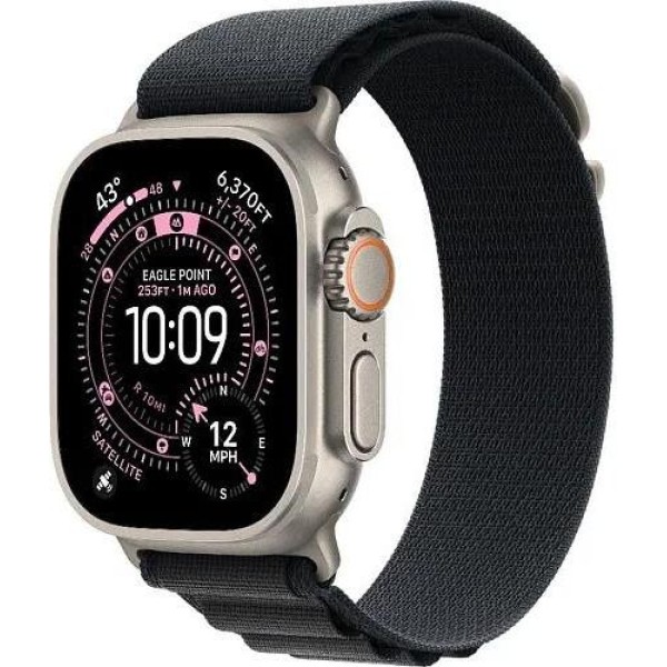 Apple Watch Ultra 3 GPS 49mm Natural Titanium Case with Black Alpine Loop - Medium (MF1V4+MFTF4)