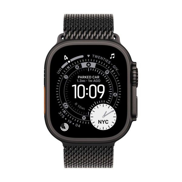 Apple Watch Ultra 3 GPS 49mm Black Titanium Case with Black Titanium Milanese Loop - Large (MF1T4)
