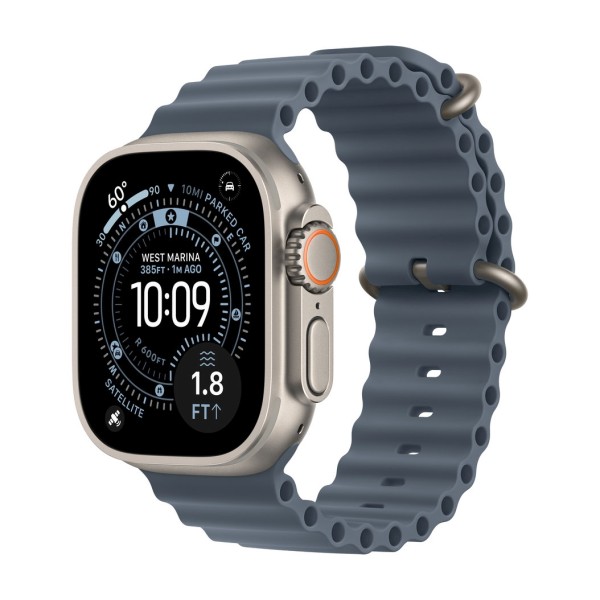  Apple Watch Ultra 3 GPS 49mm Natural Titanium Case with Anchor Blue Ocean Band (MEWH4)
