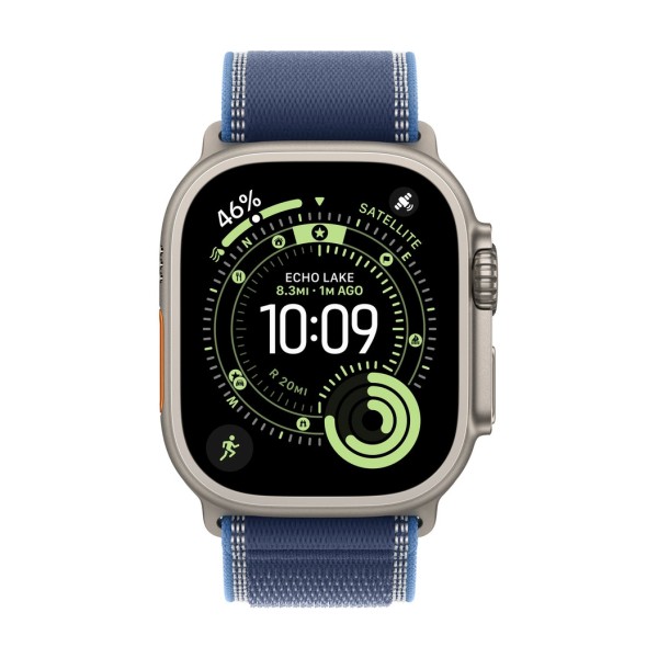  Apple Watch Ultra 3 GPS 49mm Natural Titanium Case with Blue/Bright Blue Trail Loop - S/M (MEWR4)