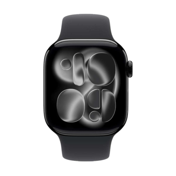 Apple Watch Series 11 GPS  42mm Jet Black Aluminium Case with Black Sport Band  (MEQT4) S/M