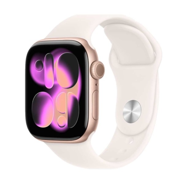 Apple Watch Series 11 GPS  46mm Rose Gold  Aluminium  Case with Light Blush Sport Band  (MEV74) M/L