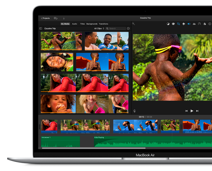 Редагування відео в Apple MacBook Air 13
