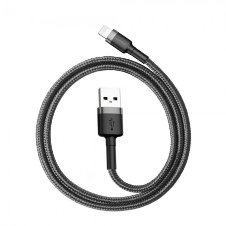 Lightning-кабель Baseus Cafule 2.4А 1м (Gray/Black)