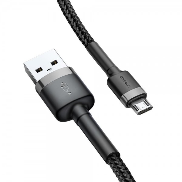 Micro-USB кабель Baseus Cafule 2.4А 1м (Gray/Black)