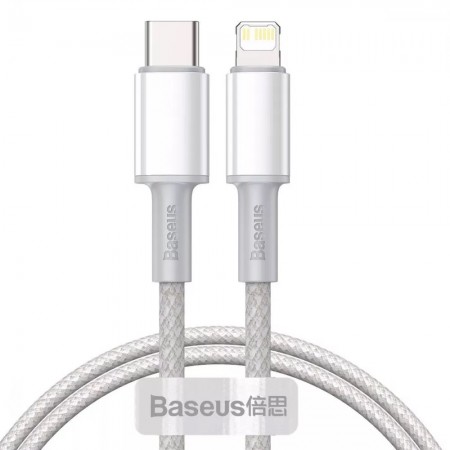 Кабель Baseus High Density Braided Type-C to Lightning PD 20W 2 м (White)