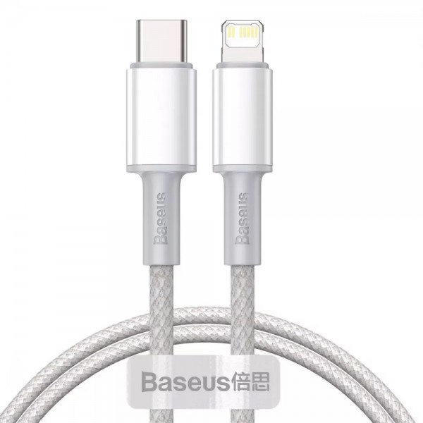 Кабель Baseus High Density Braided Type-C to Lightning PD 20W 2 м (White)