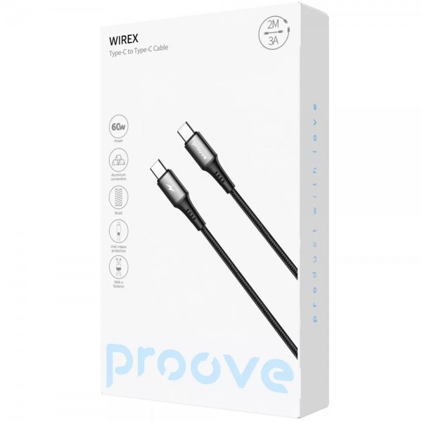 Type-C-кабель Proove WireX 60W 2 м (Black)