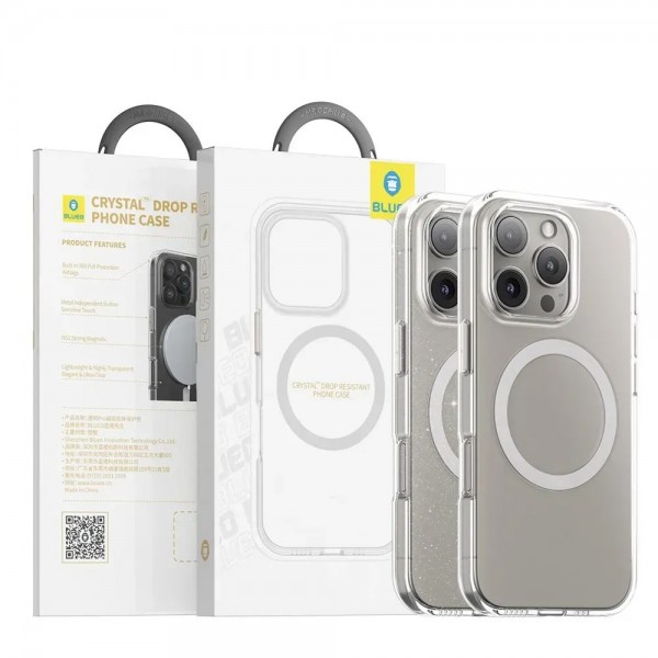 Чохол Blueo Crystal Drop Resistance Case with Magsafe для iPhone 16 Pro (Прозорий з блискітками)