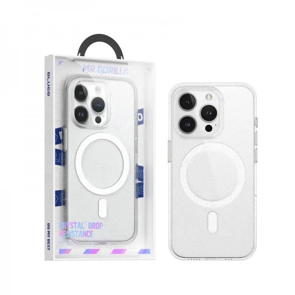 Чохол Blueo Crystal Drop Resistance Case with Magsafe для iPhone 15 Pro Max (Прозорий з блискітками)