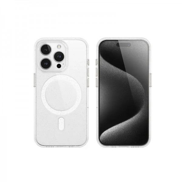 Чохол Blueo Crystal Drop Resistance Case with Magsafe для iPhone 15 Pro Max (Прозорий з блискітками)
