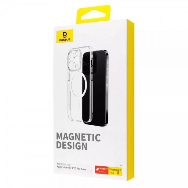 Чохол Baseus Crystal Magnetic with Magsafe для iPhone 15 Pro Max (Прозорий)