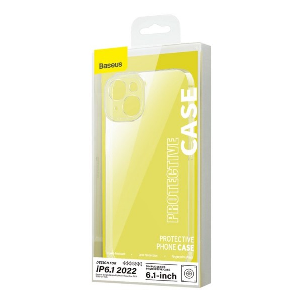 Силиконовый чехол Baseus Simple Case Full Camera для iPhone 14 (Прозрачный)