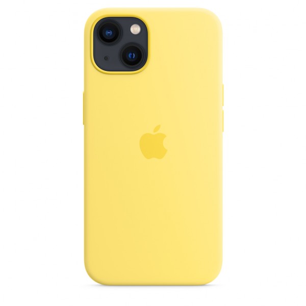 Silicone Case with Magsafe для iPhone 13 (Lemon Zest)
