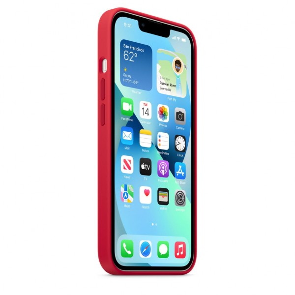 Silicone Case with Magsafe для iPhone 13 (Product Red)