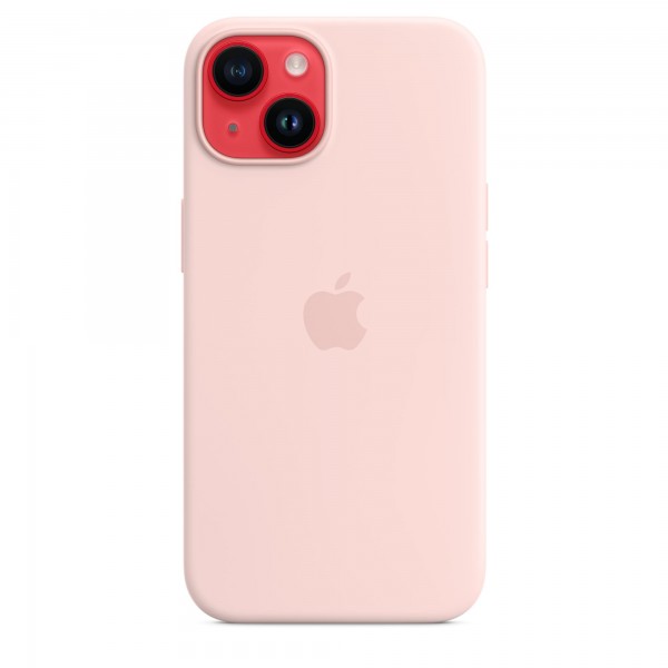 Silicone case with Magsafe для iPhone 14 Plus (Chalk Pink)