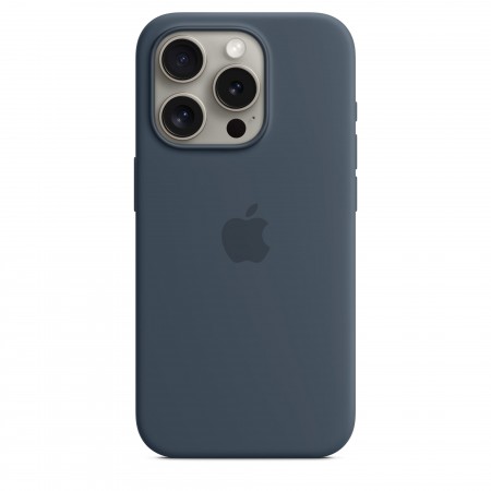 Silicone Case with Magsafe для iPhone 15 Pro Max (Storm Blue)
