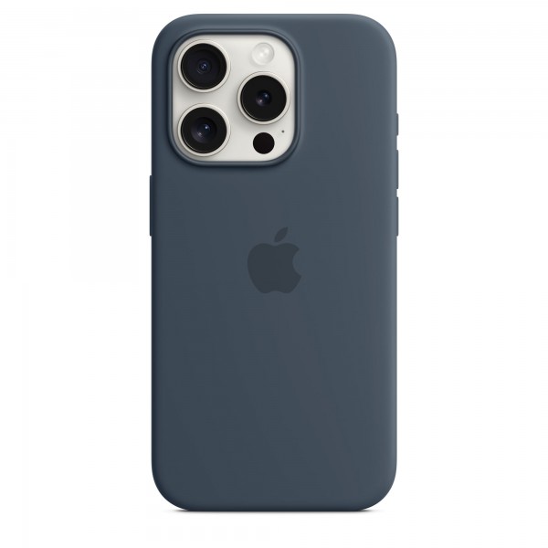 Silicone Case with Magsafe для iPhone 15 Pro (Storm Blue)