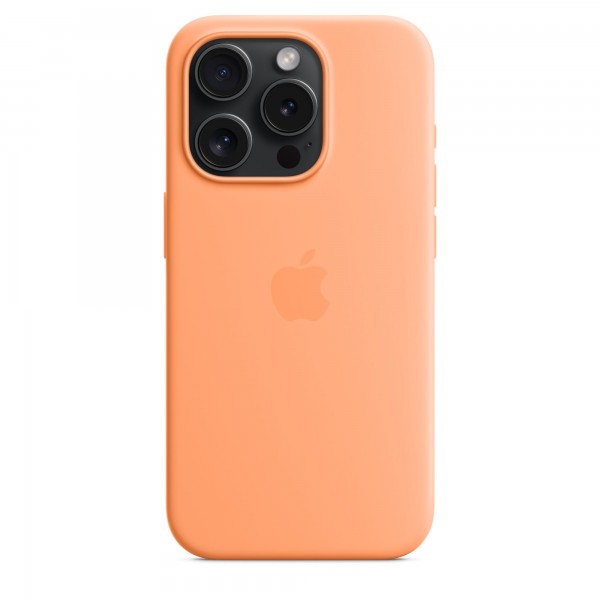 Silicone Case with Magsafe для iPhone 15 Pro (Orange Sorbet)