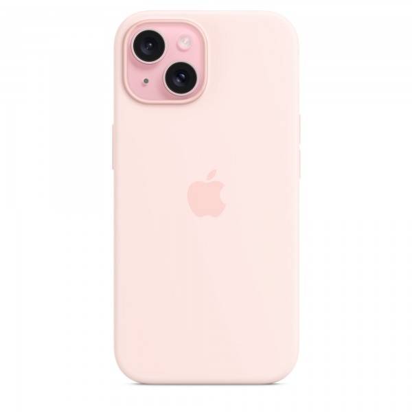 Silicone Case with Magsafe для iPhone 15 (Light Pink)