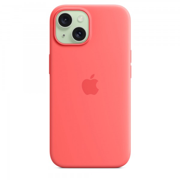 Silicone Case with Magsafe для iPhone 15 Plus (Guava)