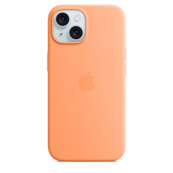 Silicone Case with Magsafe для iPhone 15 Plus (Orange Sorbet)