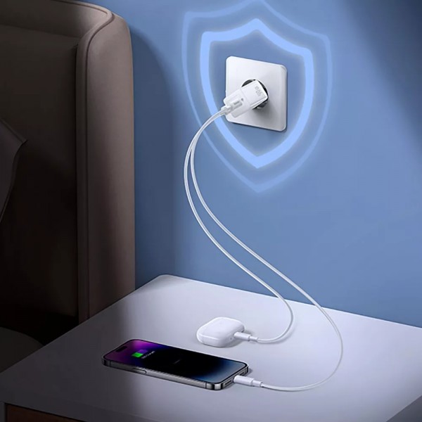Мережевий адаптер Baseus GaN5 Pro 40W Type-C+Type-C (CCGP180102) Білий