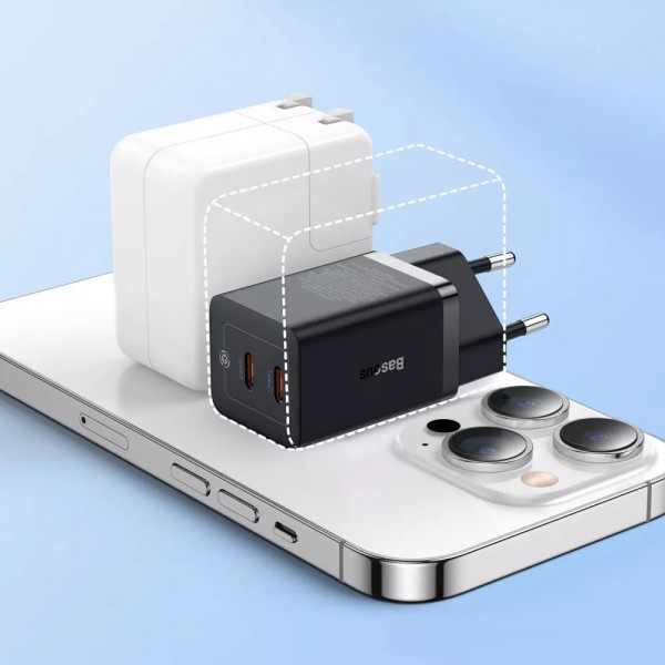 Мережевий адаптер Baseus GaN5 Pro 40W Type-C+Type-C (CCGP180102) Білий