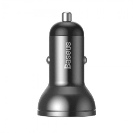 Автомобільний зарядний пристрій Baseus Digital Display Dual USB 4.8A Car Charger 24W (Dark gray)