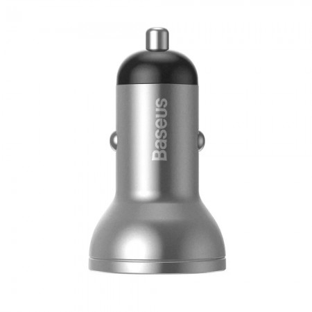 Автомобільний зарядний пристрій Baseus Digital Display Dual USB 4.8A Car Charger 24W (Silver)