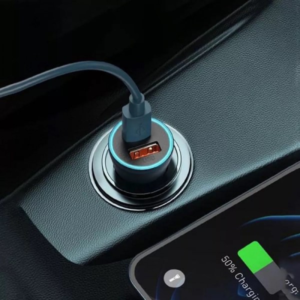 Автомобільний зарядний пристрій Baseus Golden Contactor Pro 40W USB + Type-C (Blue)