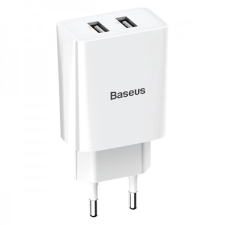 Мережевий адаптер Baseus Speed Mini Dual U Charger 10.5W (2 USB) Білий
