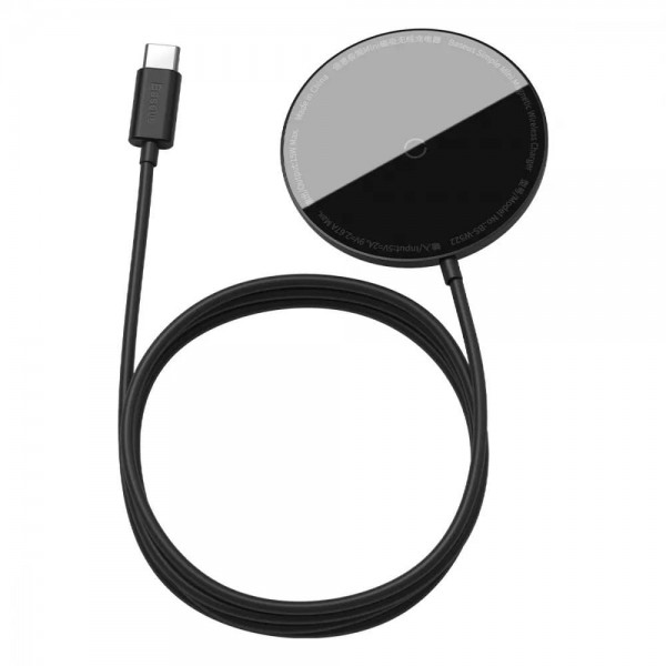Бездротовий зарядний пристрій Baseus Simple Mini Magnetic 15W Black (WXJK-F01)