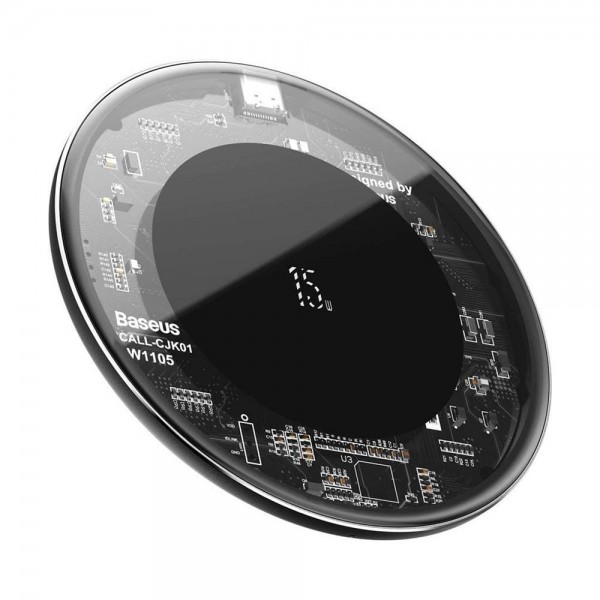 Бездротовий зарядний пристрій Baseus Simple 15W Transparent (WXJK-BA02)