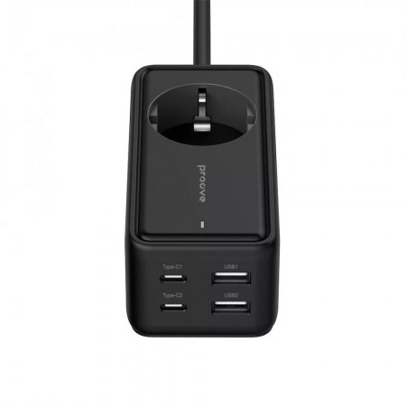 Мережевий фільтр Proove Power Strip Homester PD-03 1AC 65W (2 Type-C + 2USB) Чорний